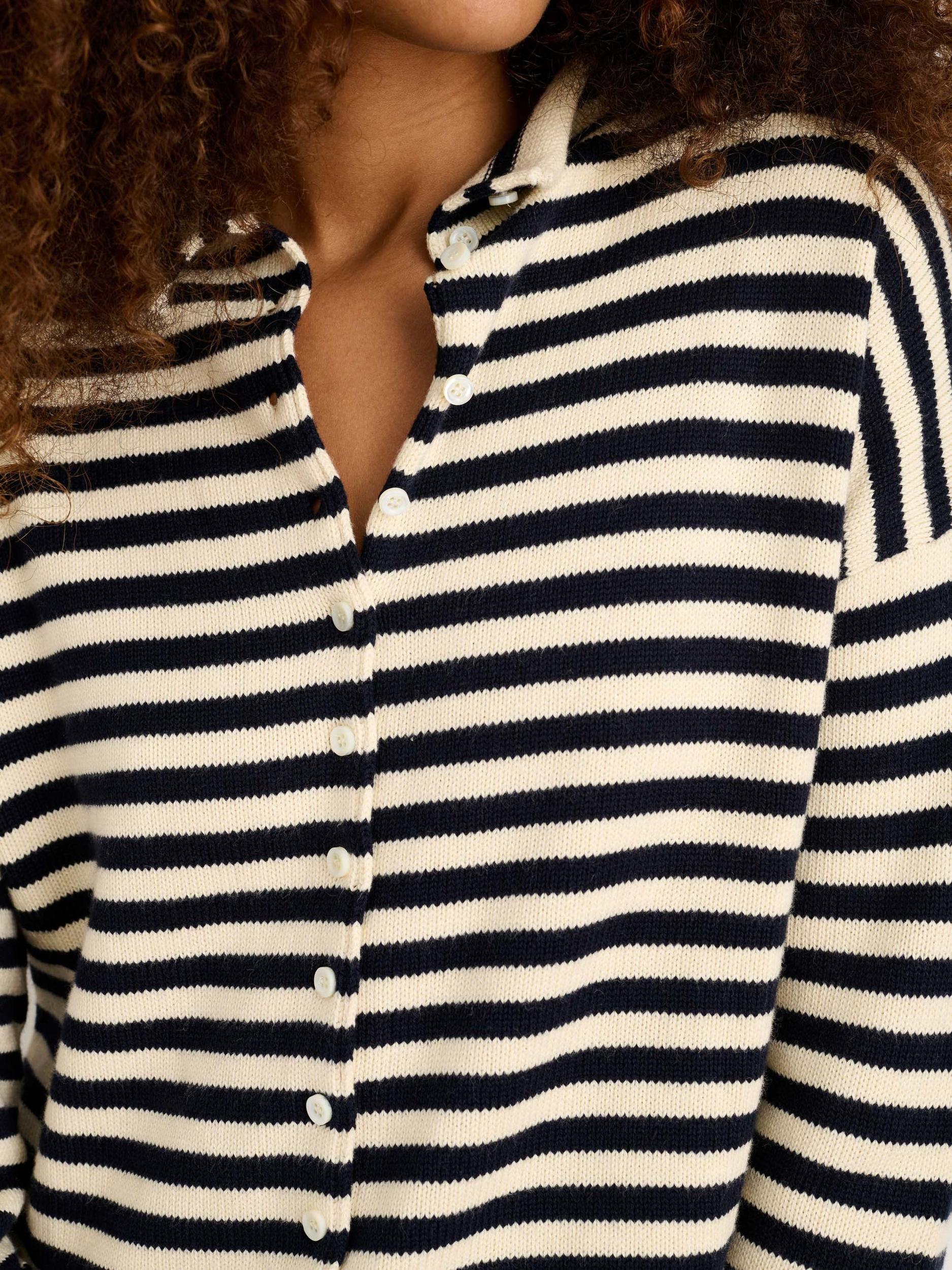 Taylor Striped Cardigan In Cotton Cashmere Product Image