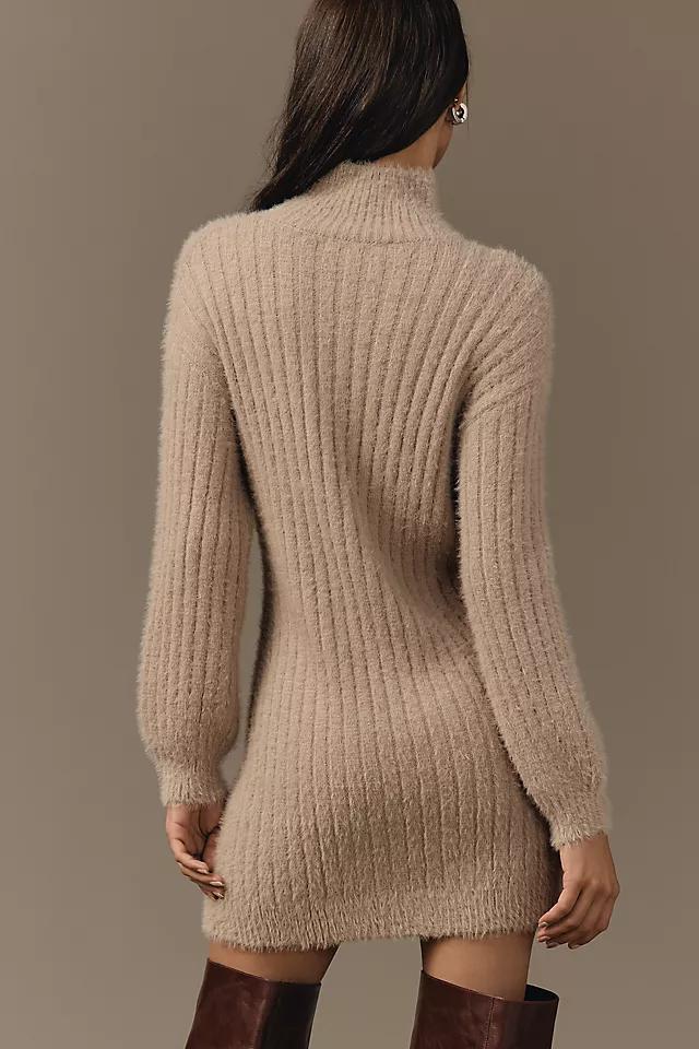 Flat White Turtleneck Sweater Dress Product Image