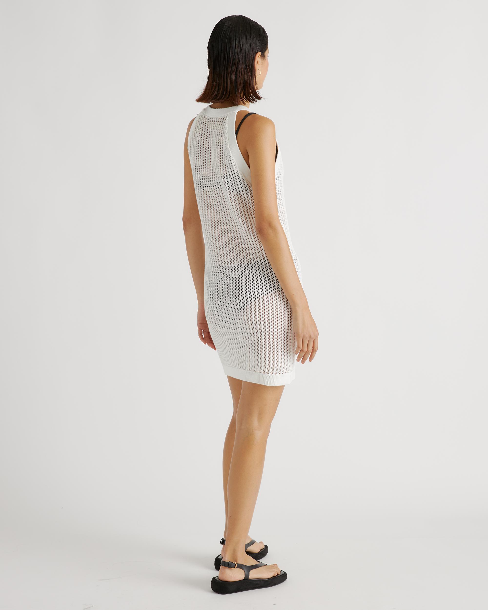 Quince | Women's Open-Knit Cover-Up Mini Dress Size XS, Organic Cotton Product Image