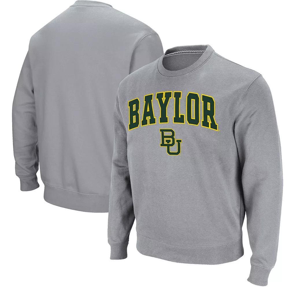 Men's Colosseum Heathered Gray Baylor Bears Arch & Logo Pullover Sweatshirt, Size: Large, Bay Grey Product Image