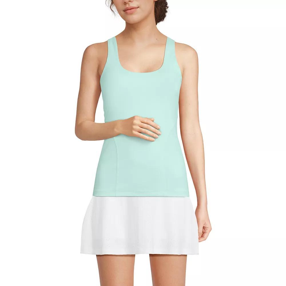 Women's Lands' End High Impact Scoop Neck Active Tank Top, Size: Small, Rich Camel Product Image