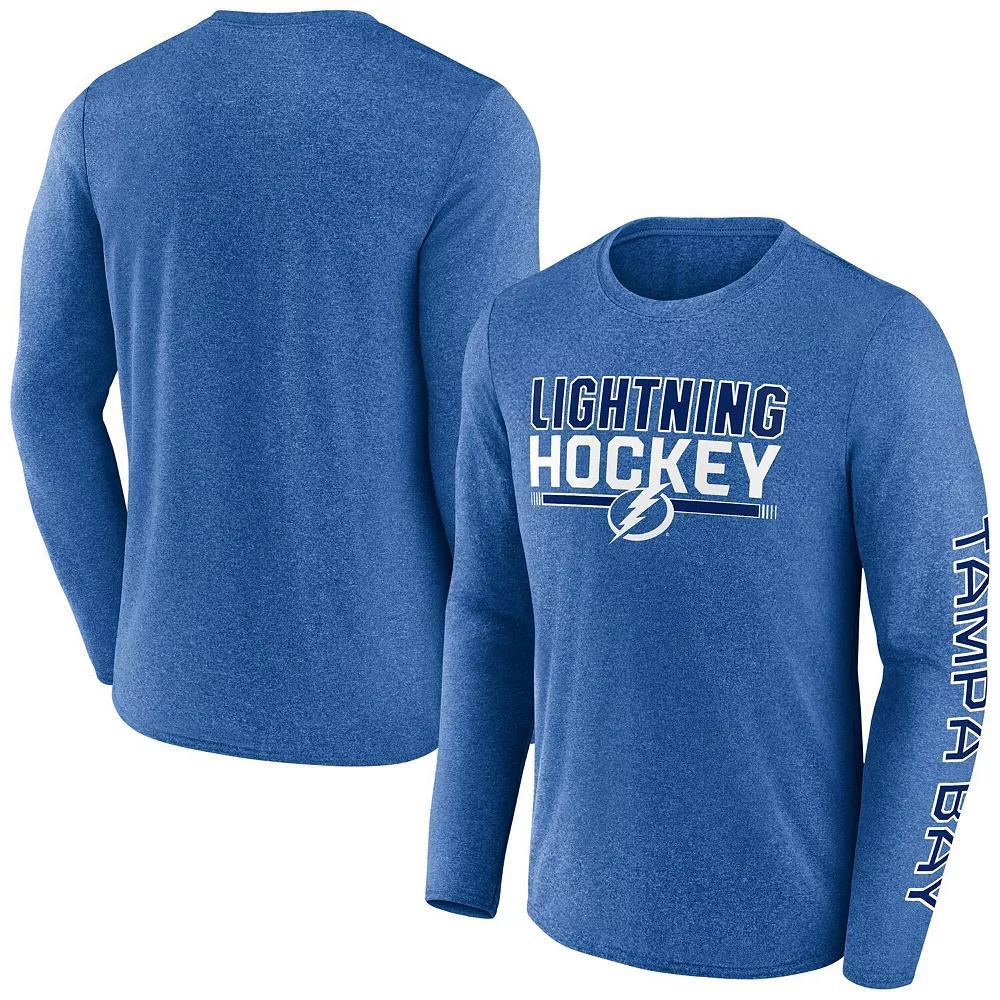 Men's Fanatics Heather Blue Tampa Bay Lightning Sweep Iconic Synthetic Long Sleeve T-Shirt, Size: Medium, Lgh Team Product Image