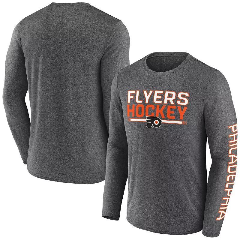 Men's Fanatics Heather Charcoal Philadelphia Flyers Sweep Iconic Synthetic Long Sleeve T-Shirt, Size: Medium, Fly Charco Product Image
