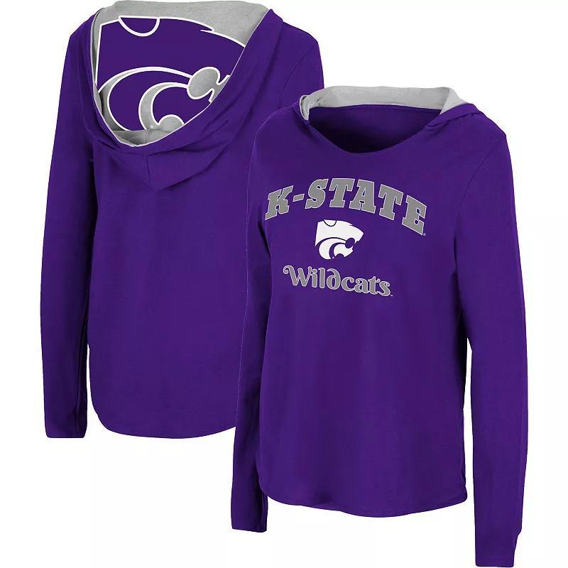 Women's Colosseum Purple Kansas State Wildcats Catalina Hoodie Long Sleeve T-Shirt, Size: Medium Product Image