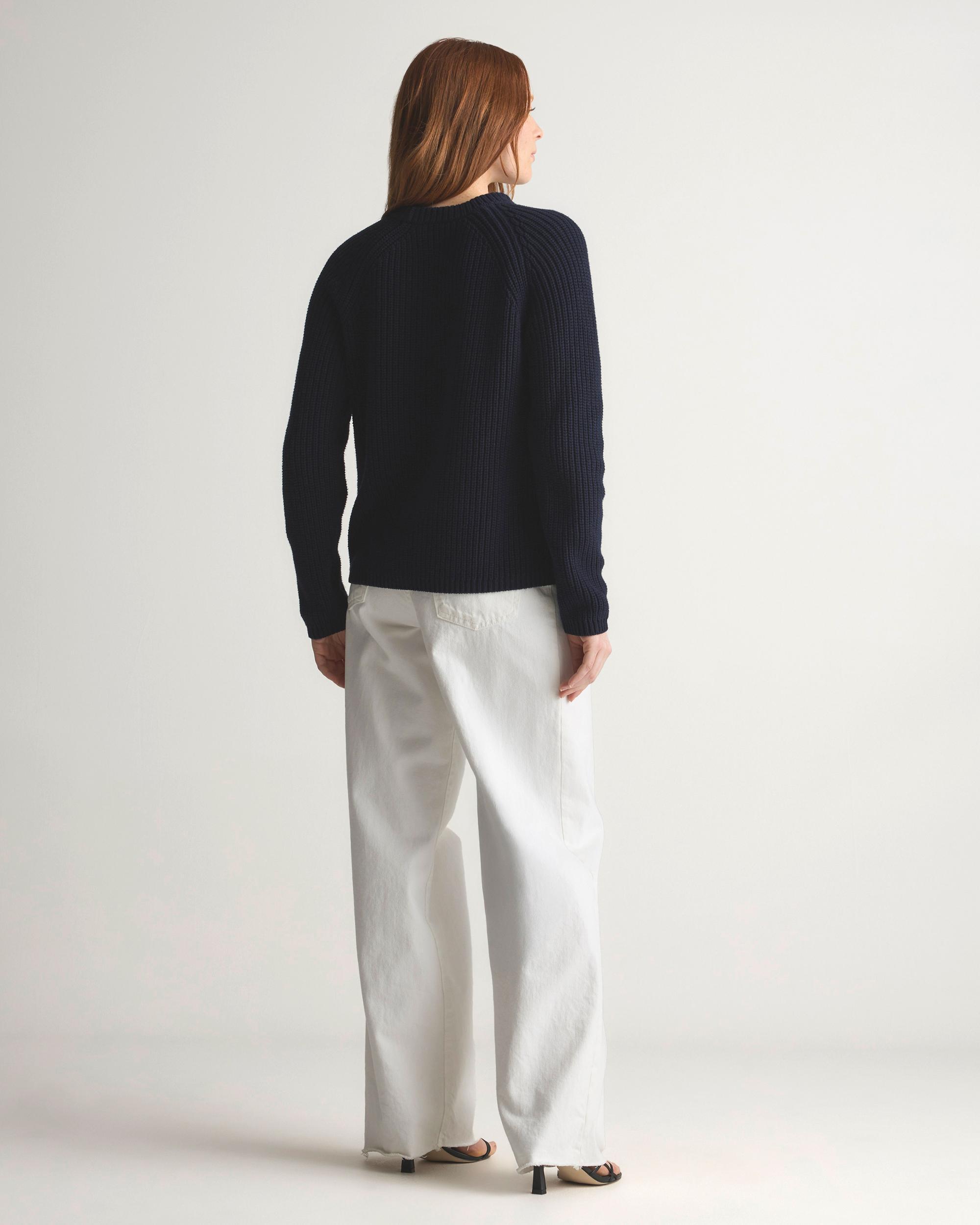 Quince | Women's Fisherman Crew Sweater Size XS, Organic Cotton Product Image