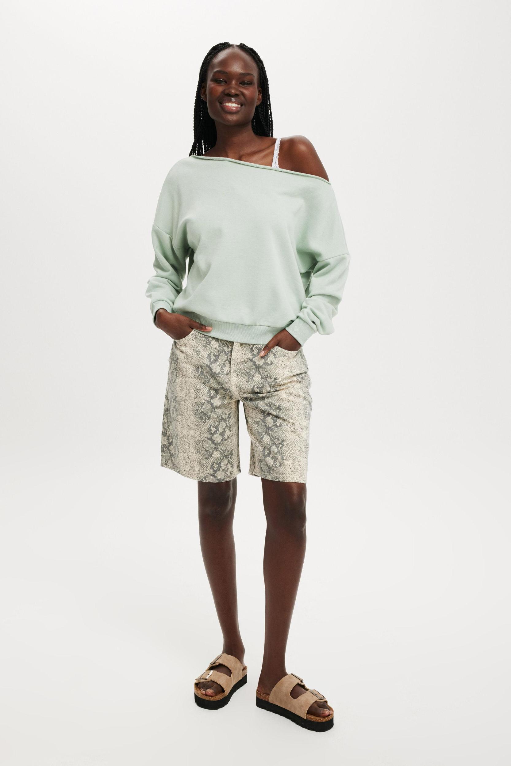 Classic Fleece Off The Shoulder Sweatshirt Product Image