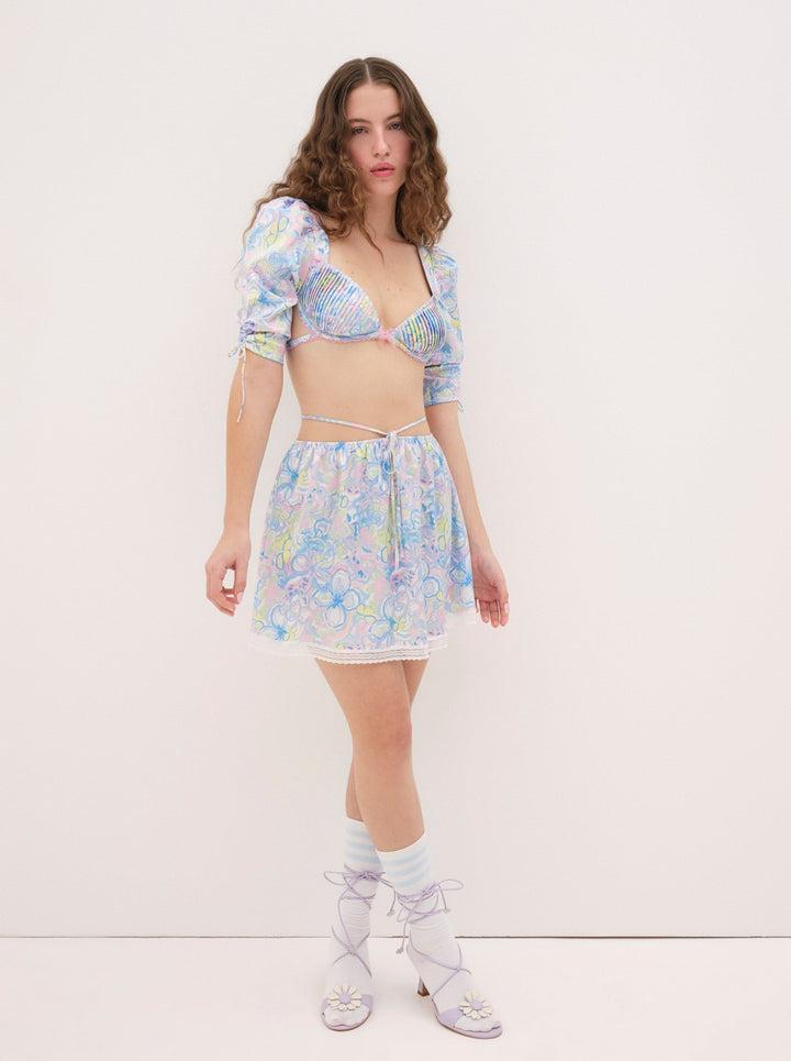 Midsummer Floral Top — Blue Product Image