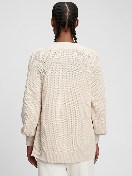 Boyfriend Shaker-Stitch Cardigan Product Image