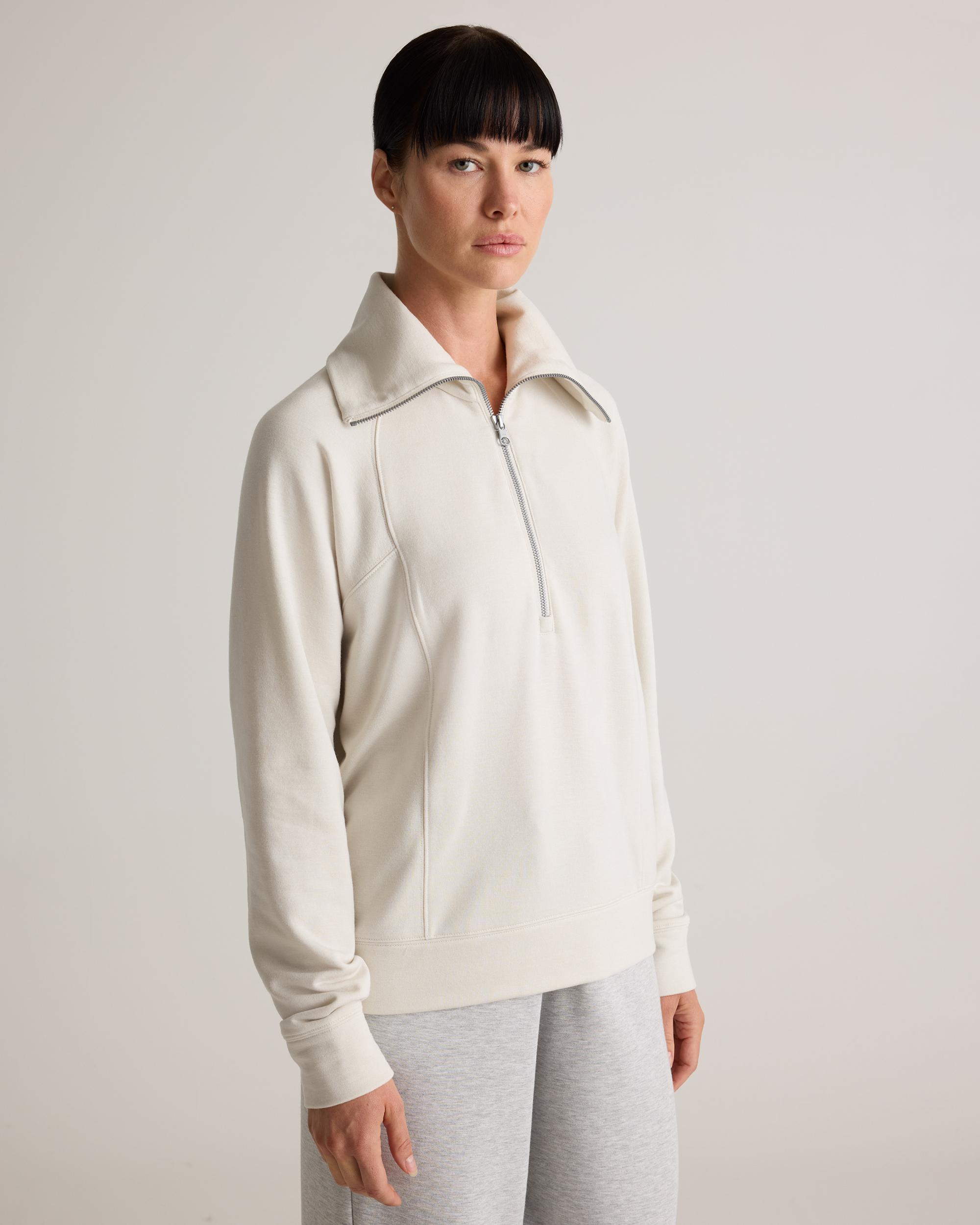 Quince | Women's SuperSoft Fleece Half Zip Size XS, Lenzing Modal Product Image
