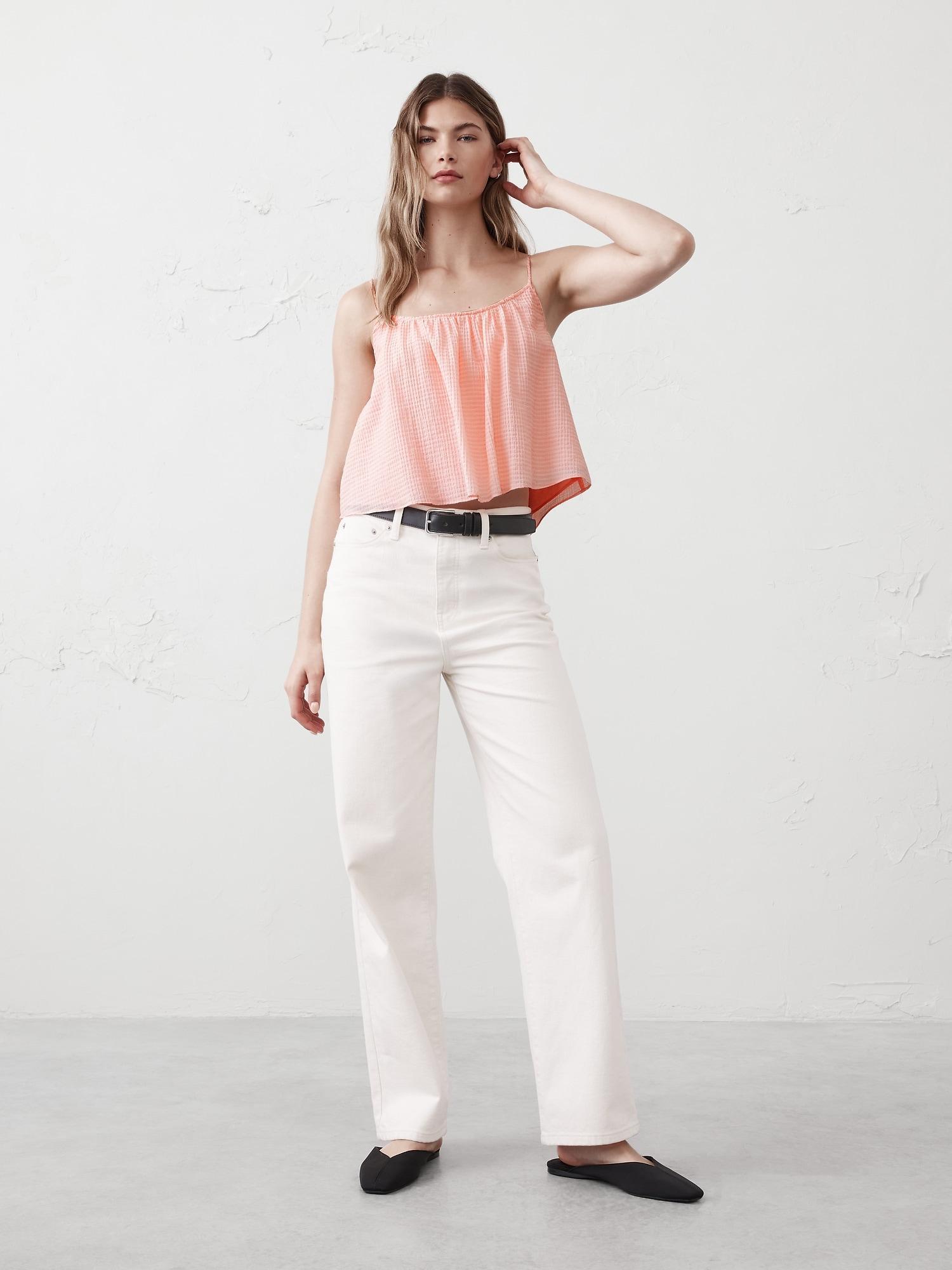 Seersucker Shirred-Neck Cami Product Image