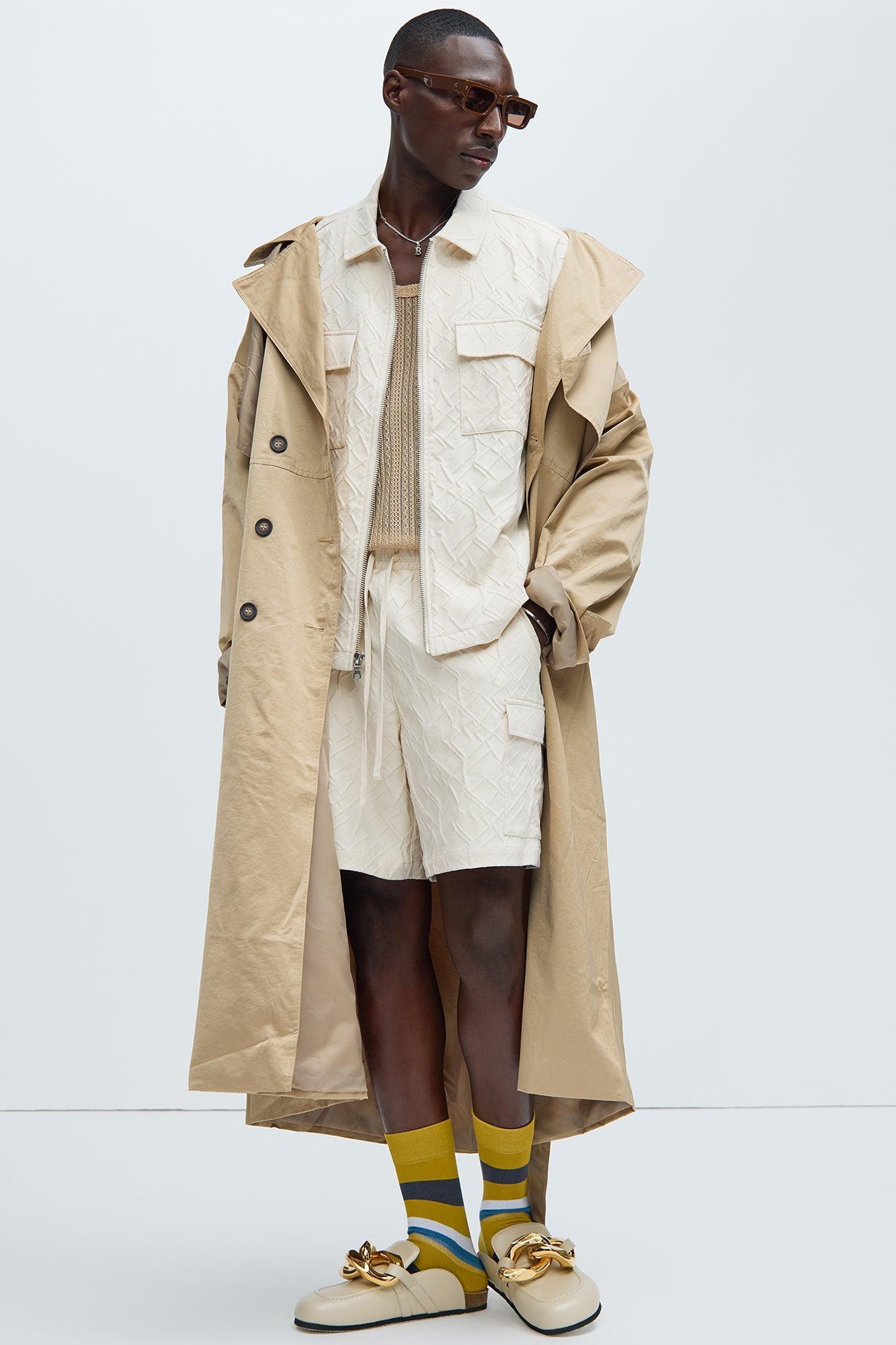 Gerrish Textured Boxy Shirt - Cream Product Image