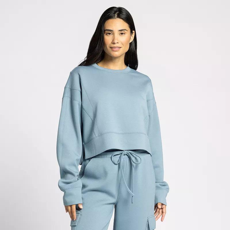 Women's Thread & Supply Cropped Crewneck Sweatshirt, Size: Large, Grey Grey Product Image