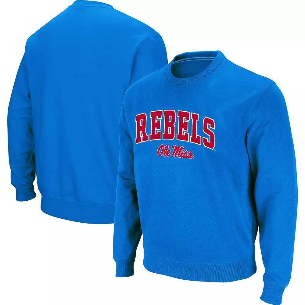 Men's Colosseum Powder Blue Ole Miss Rebels Arch & Logo Pullover Sweatshirt, Size: 2XL, Light Product Image