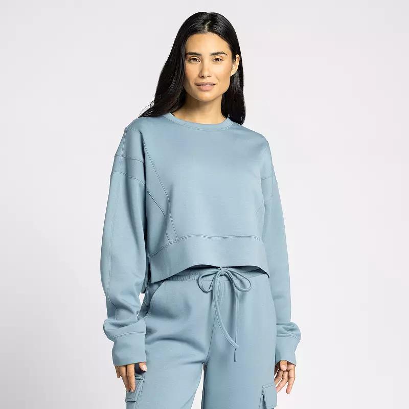 Women's Thread & Supply Cropped Crewneck Sweatshirt, Size: Large, Grey Grey Product Image