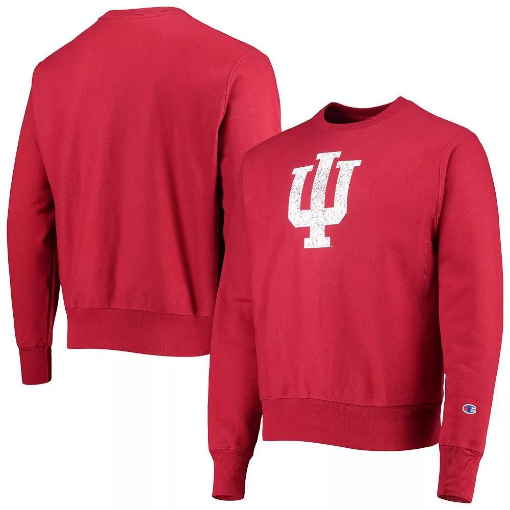 Men's Champion Crimson Indiana Hoosiers Vault Logo Reverse Weave Pullover Sweatshirt, Size: Small, Red Product Image