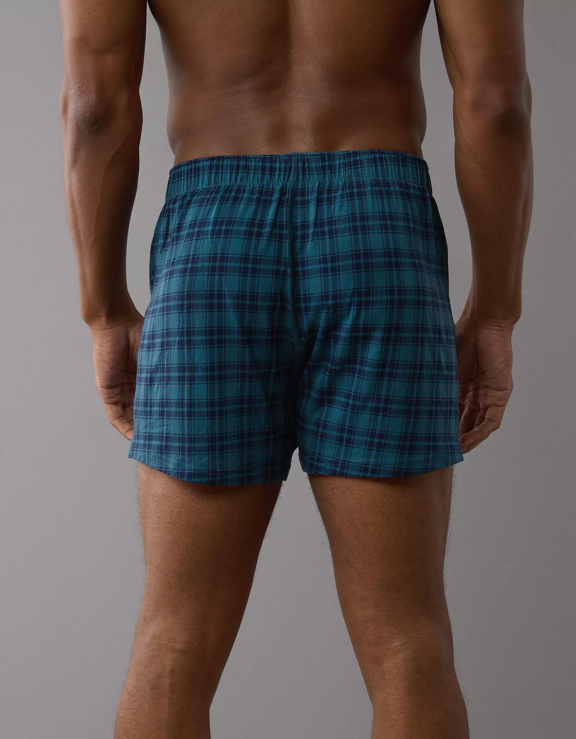 AEO Men's Plaid Slim Knit Ultra Soft Boxer Short Product Image