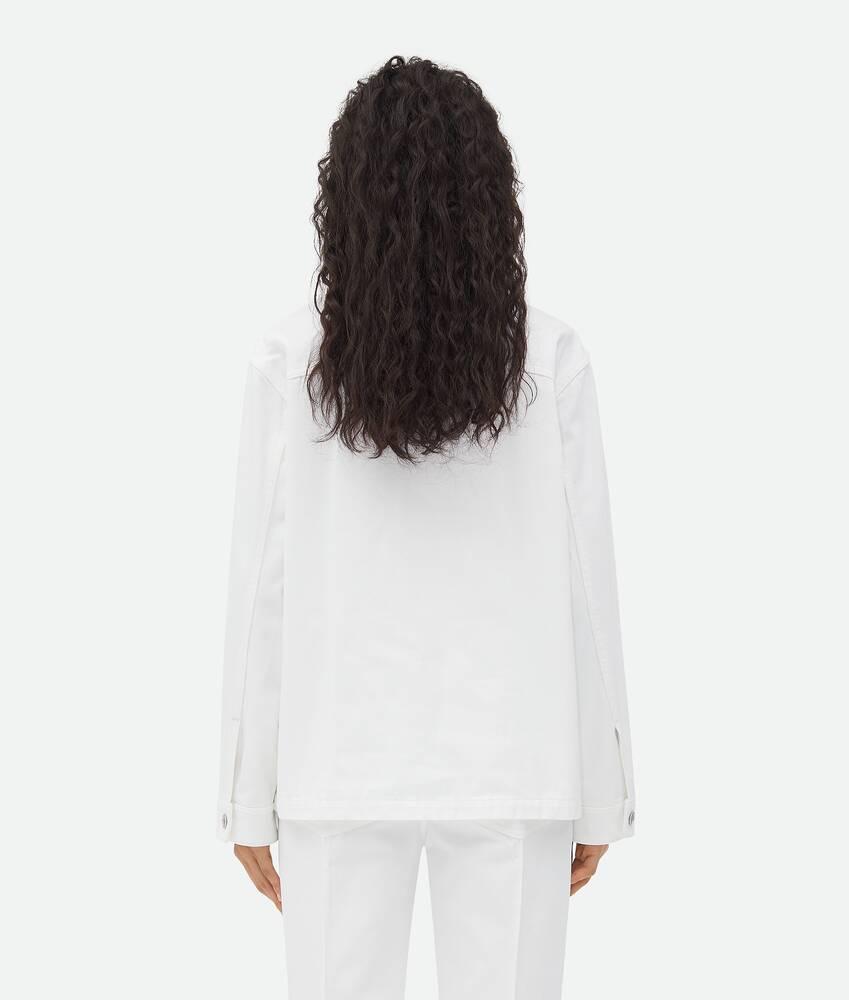 Women's White Denim Jacket in White Product Image