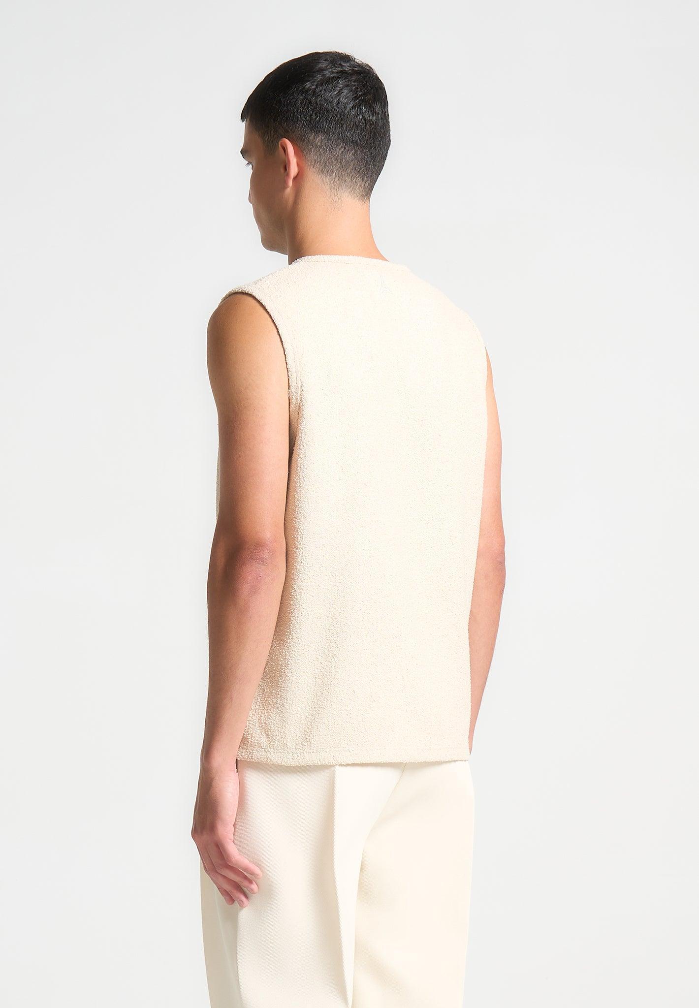 Boucle Boxy Vest - Cream Male Product Image