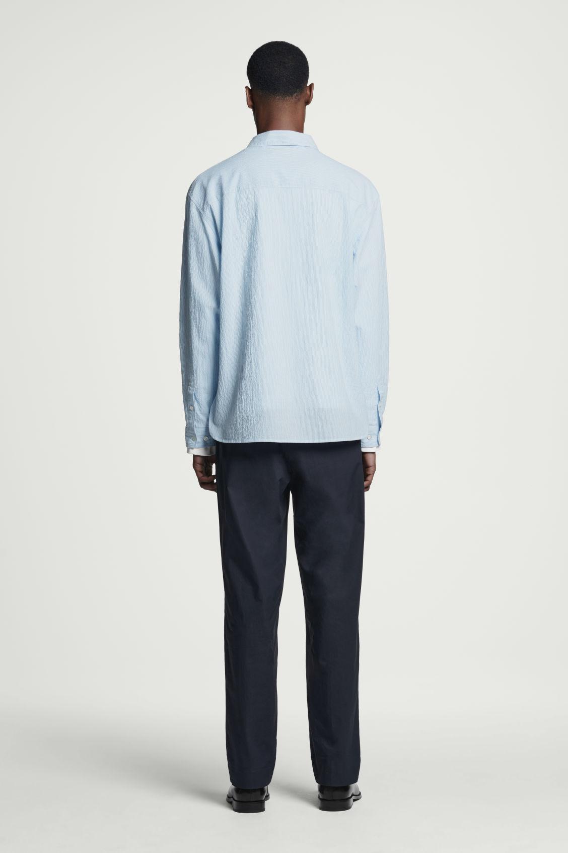 COTTON-SEERSUCKER POPOVER SHIRT Product Image
