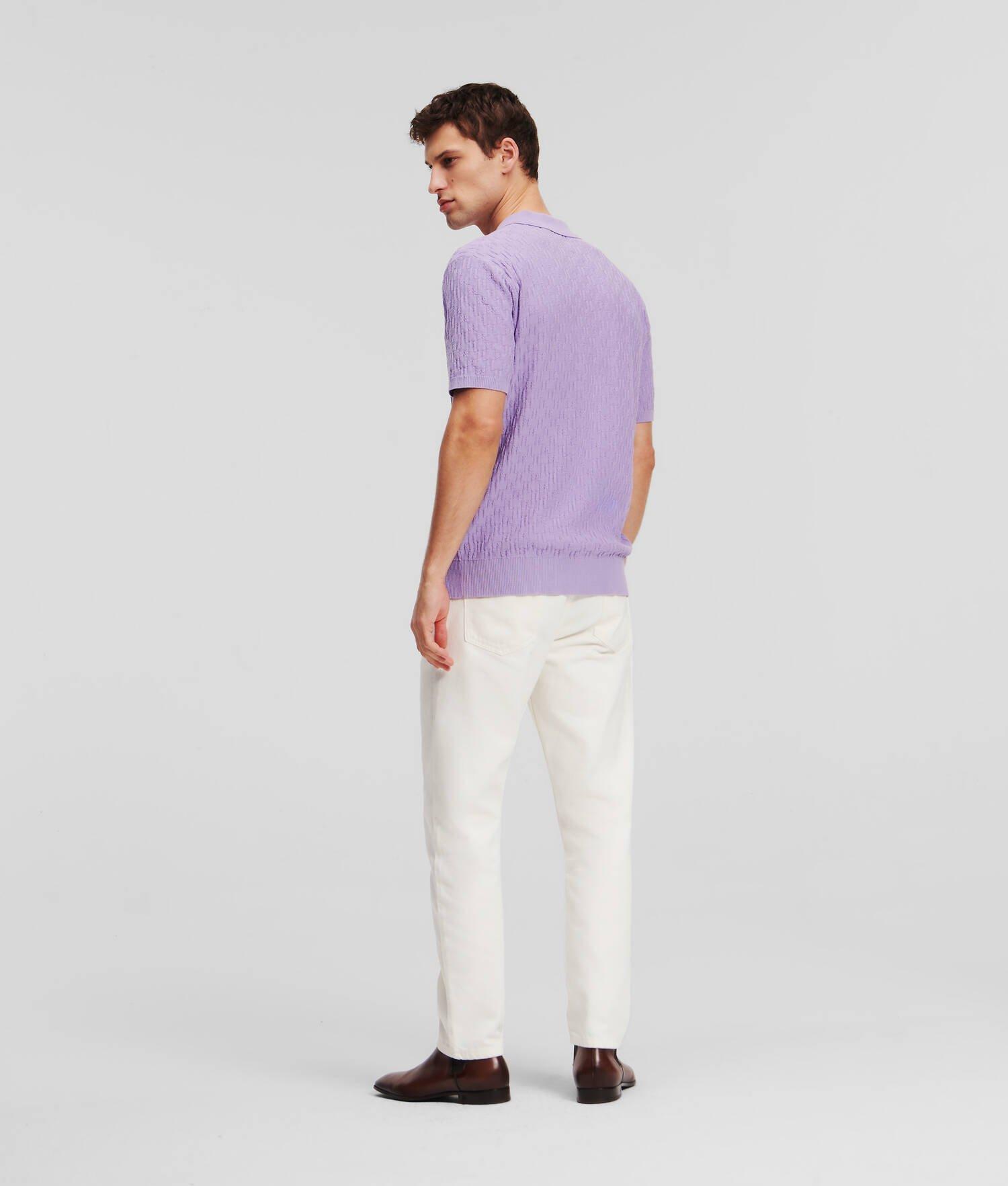 KL MONOGRAM KNITTED POLO SHIRT Product Image