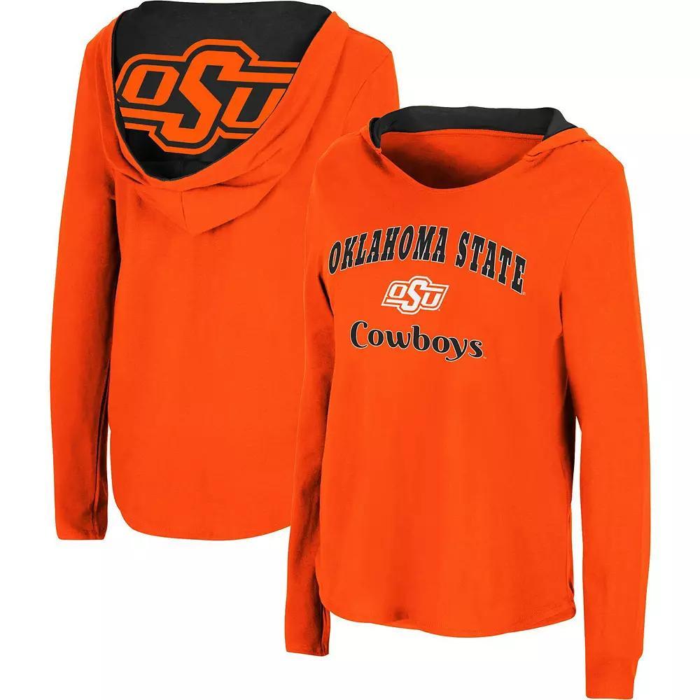 Women's Colosseum Orange Oklahoma State Cowboys Catalina Hoodie Long Sleeve T-Shirt, Size: Small Product Image