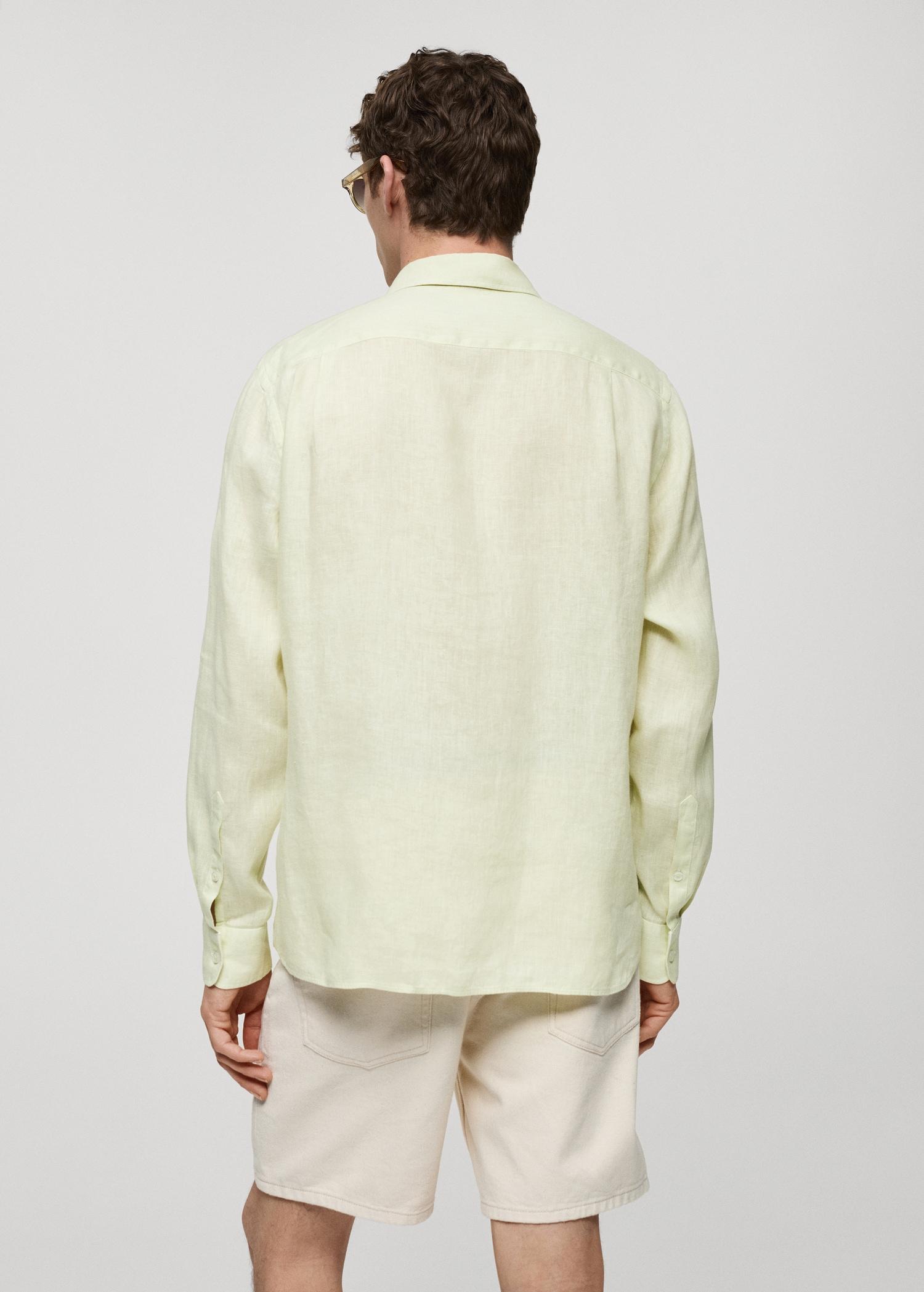 Classic fit 100% linen shirt - Men | MANGO USA Product Image