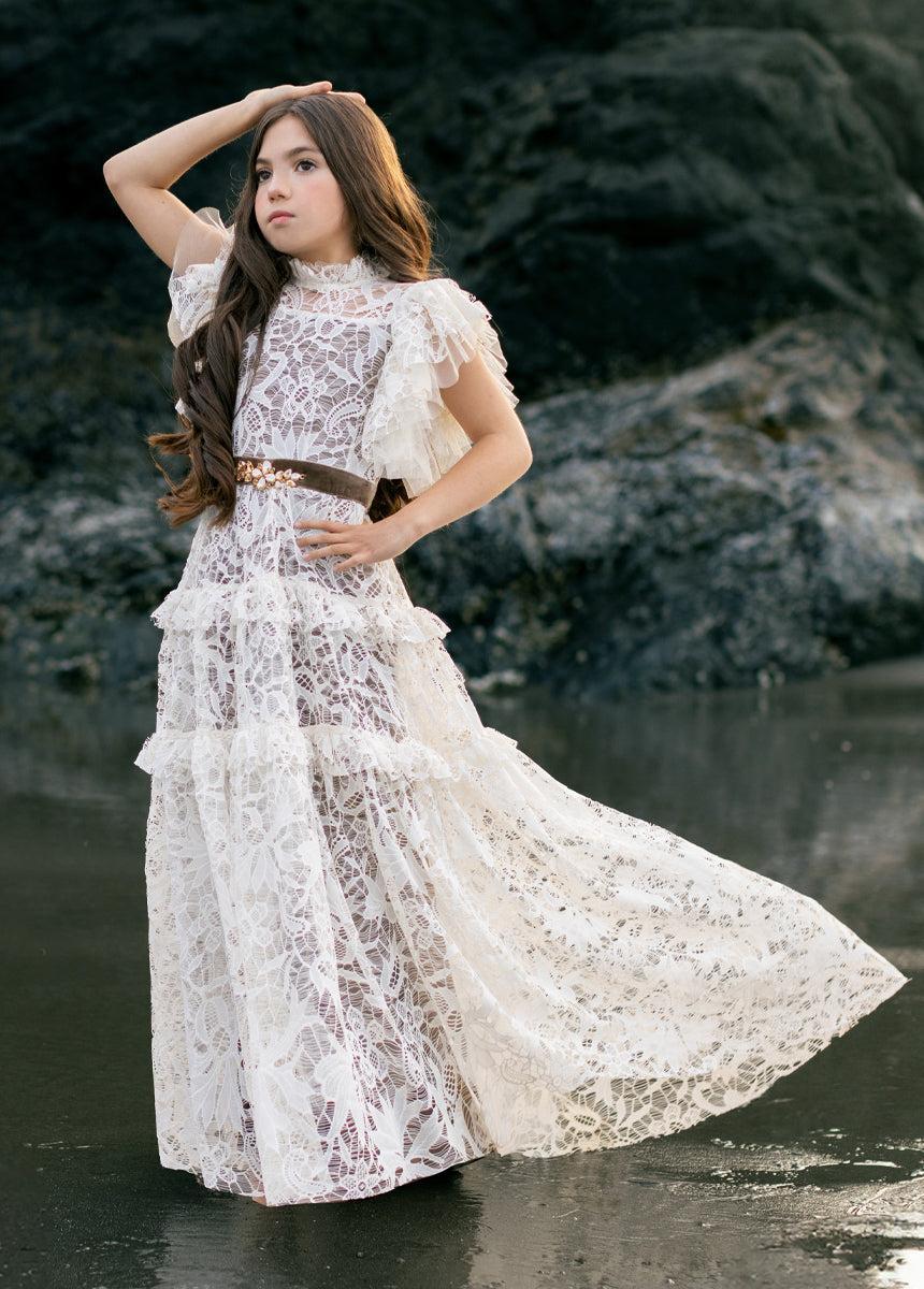 Alethea Impact Dress in Cream Girls Product Image