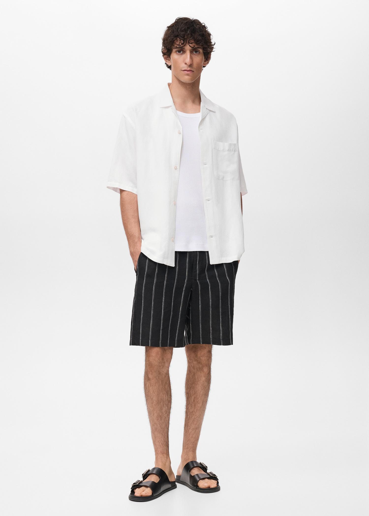 Regular-fit linen blend shirt - Men | MANGO USA Product Image
