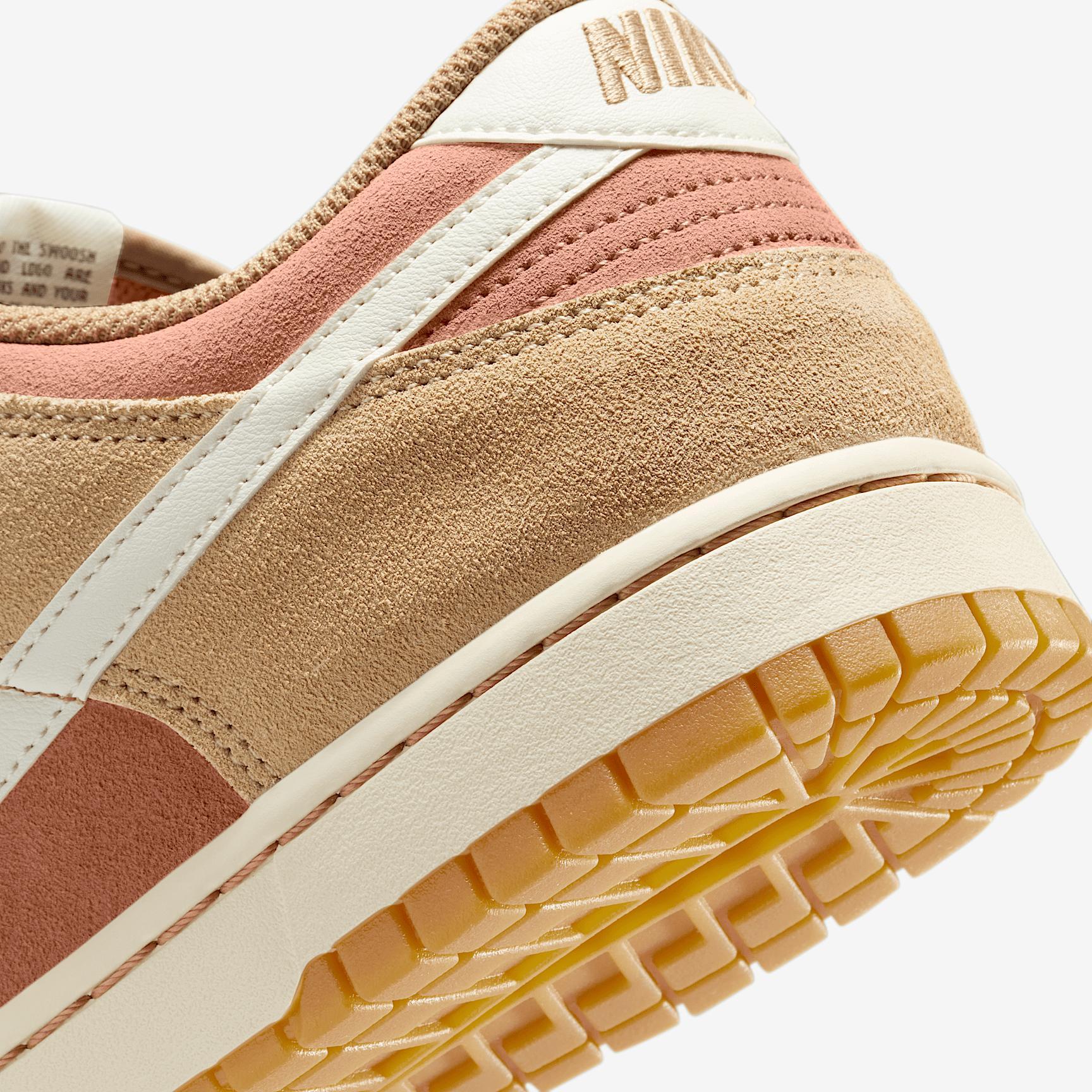 Nike Mens Dunk Low Retro SE Casual Shoes in Pale Ivory/White/Light Orewood Brown Product Image