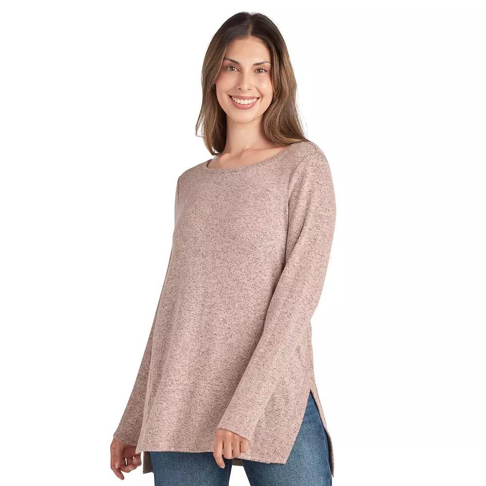 Women's AGB Long Sleeve Split Hem Tunic, Size: Large, Dark Blue Product Image
