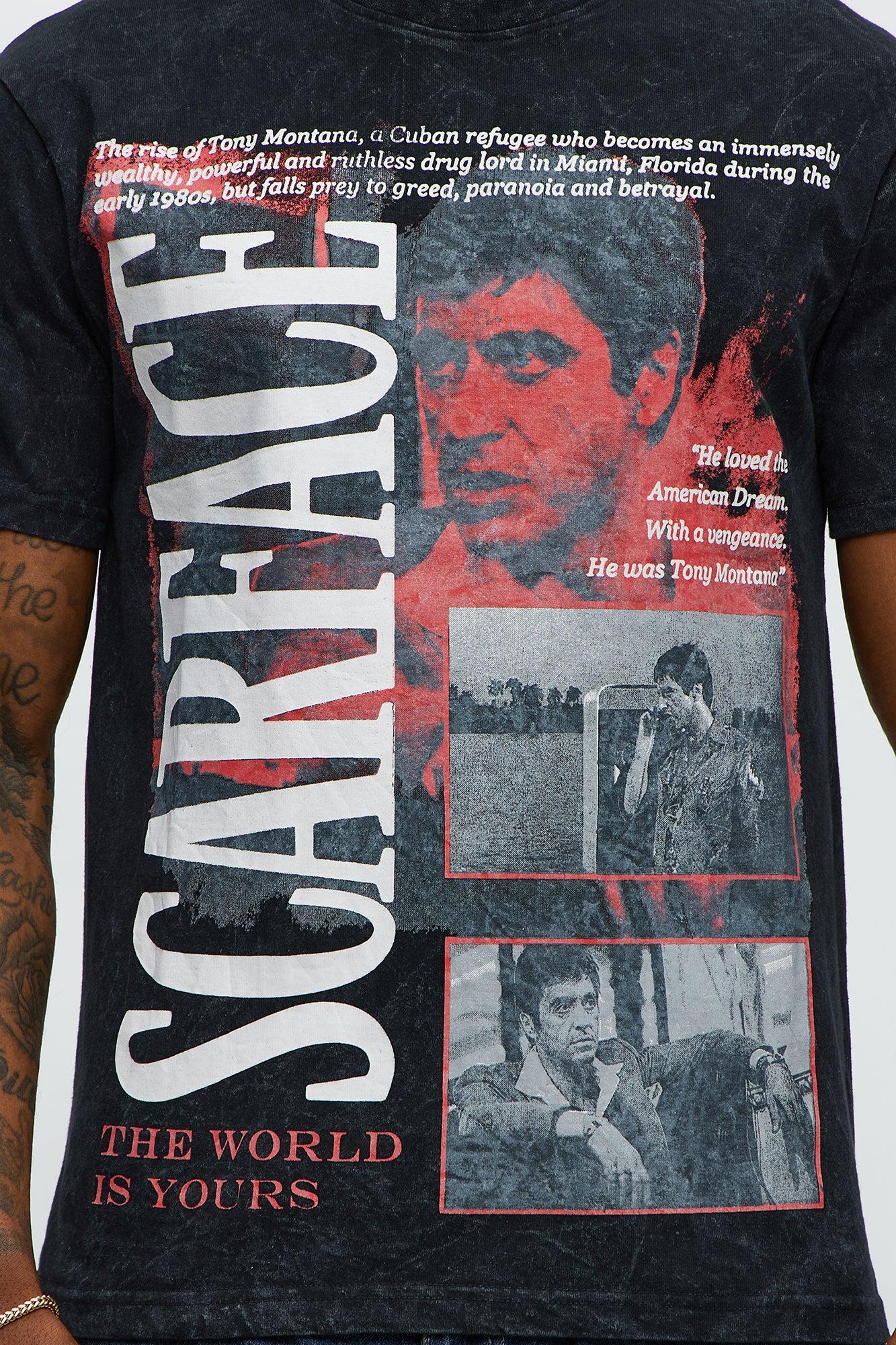 Scarface The World Is Yours Oversized Short Sleeve Tee - Black Product Image