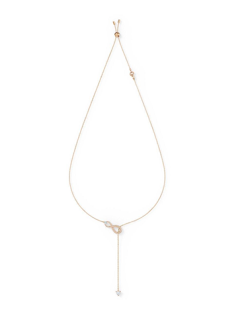 Swarovski Rose Gold-Tone Infinity Symbol Lariat Necklace, 19 + 2 extender - Crystal Product Image
