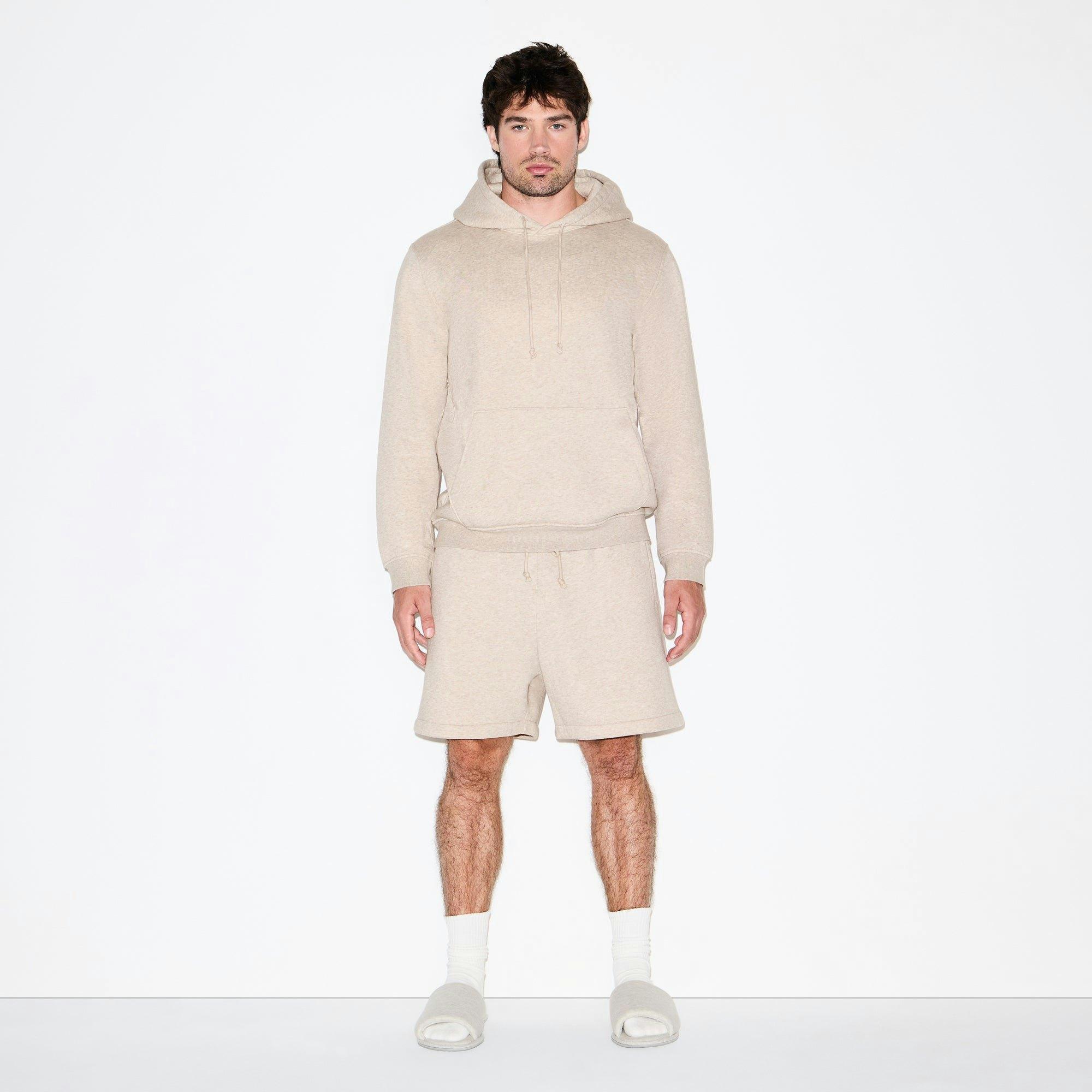 FLEECE LOUNGE MENS RELAXED ZIP UP HOODIE | DESERT HEATHER Product Image