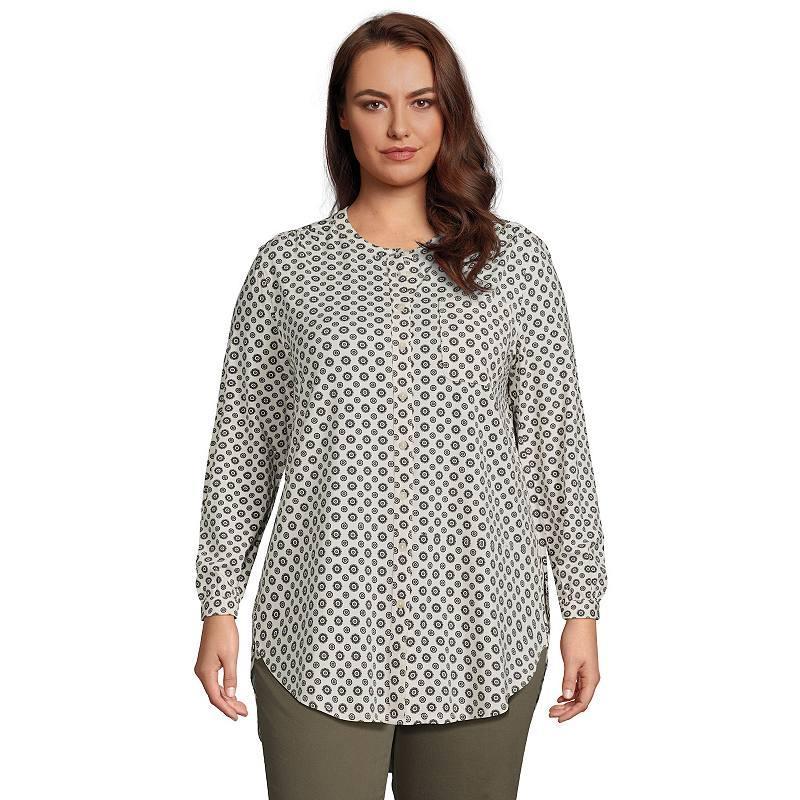 Plus Size Lands' End Long Sleeve Jersey A-line Tunic, Women's, Size: 2XL, Black Product Image