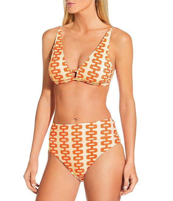 Gianni Bini Retro Fille Textured Pique Strappy Back Bralette Swim Top Product Image