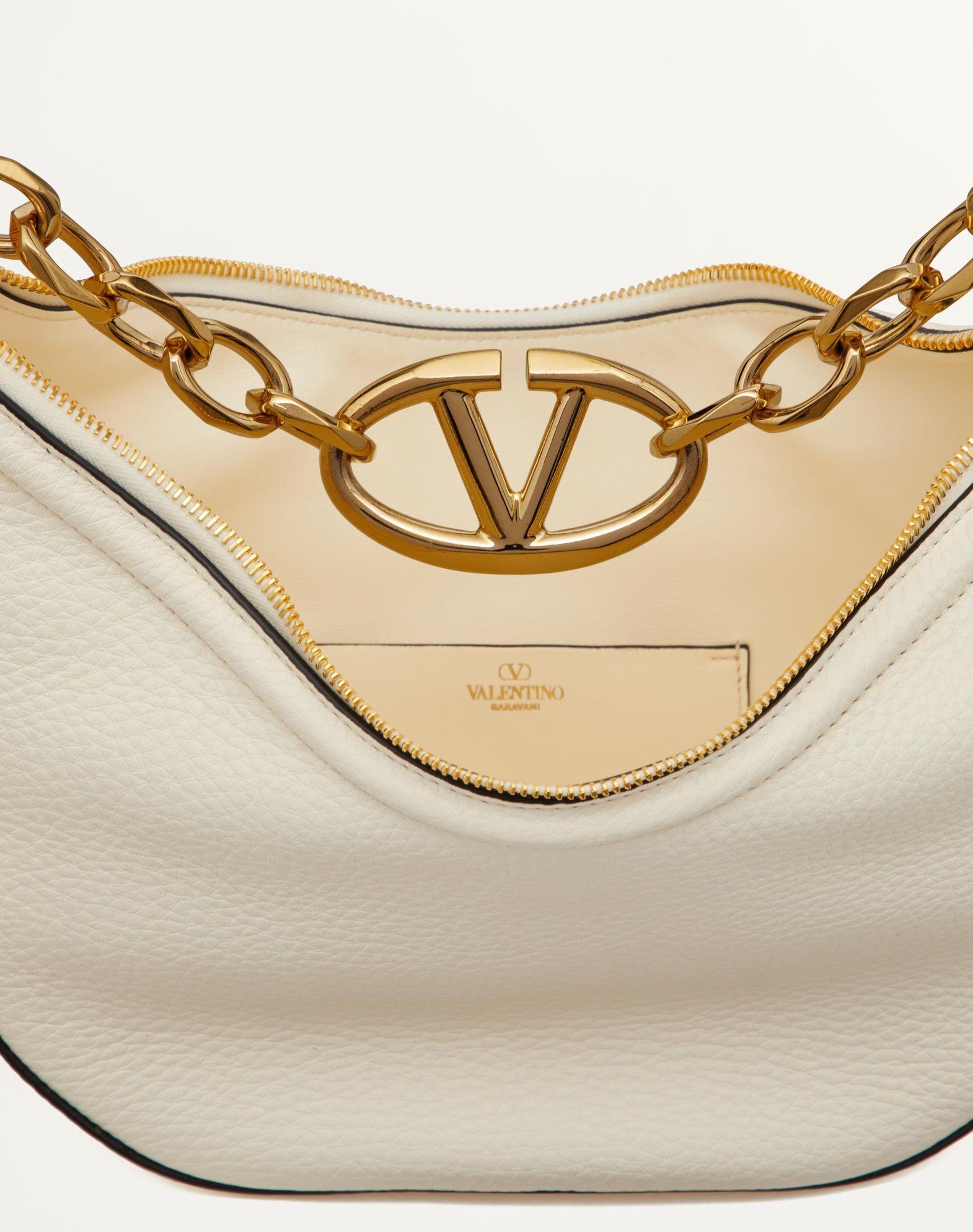 Small Vlogo Moon Hobo Bag In Grainy Calfskin With Chain Product Image