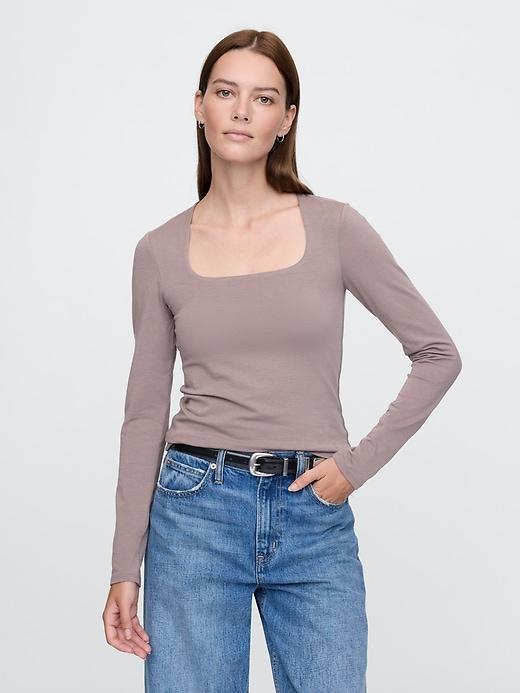 CloseKnit Jersey Square-Neck Top Product Image