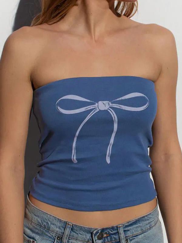 Bow Print Bandeau Top Product Image