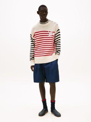 Embroidered Logo Breton Stripe Sweater Product Image