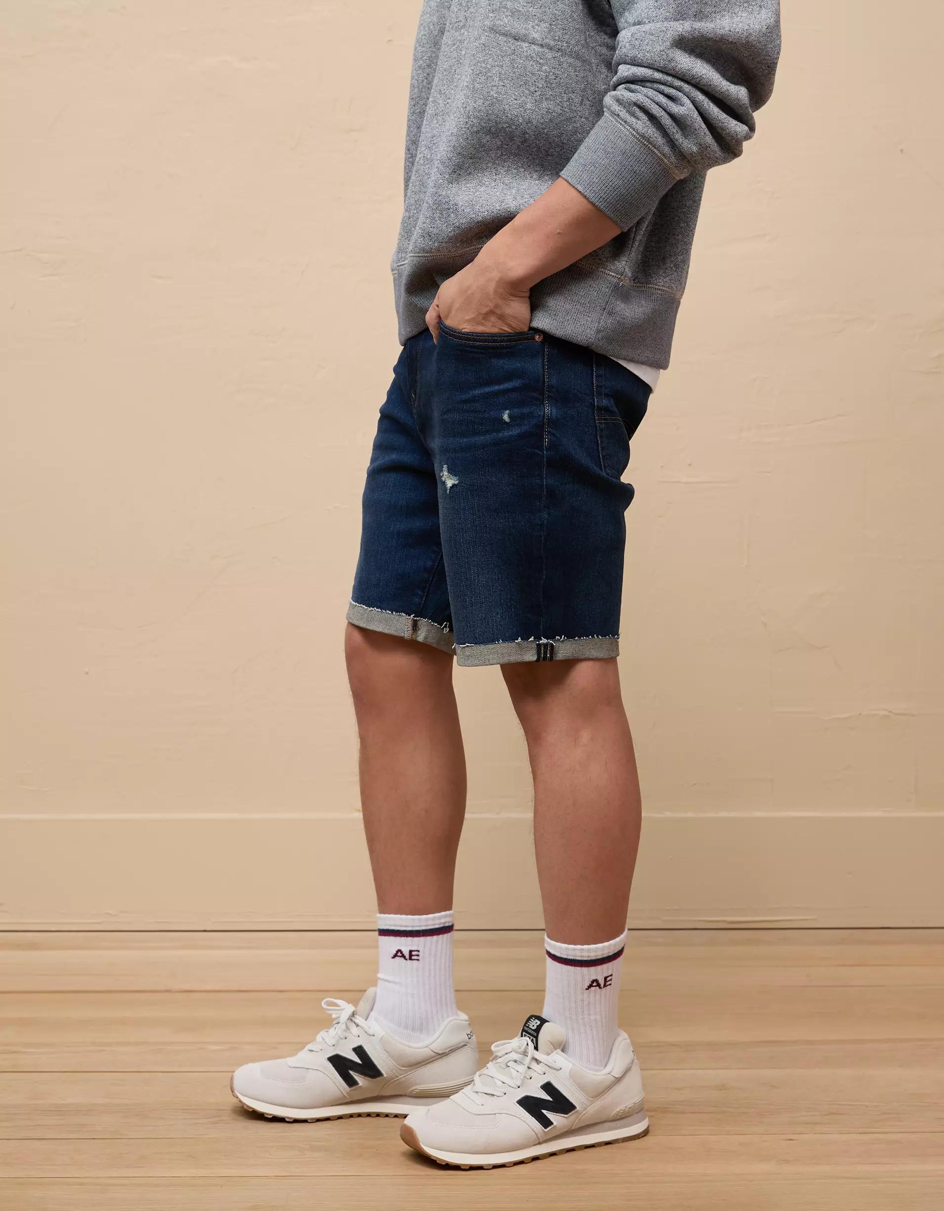 AE 9" AirFlex+ Distressed Denim Short Product Image