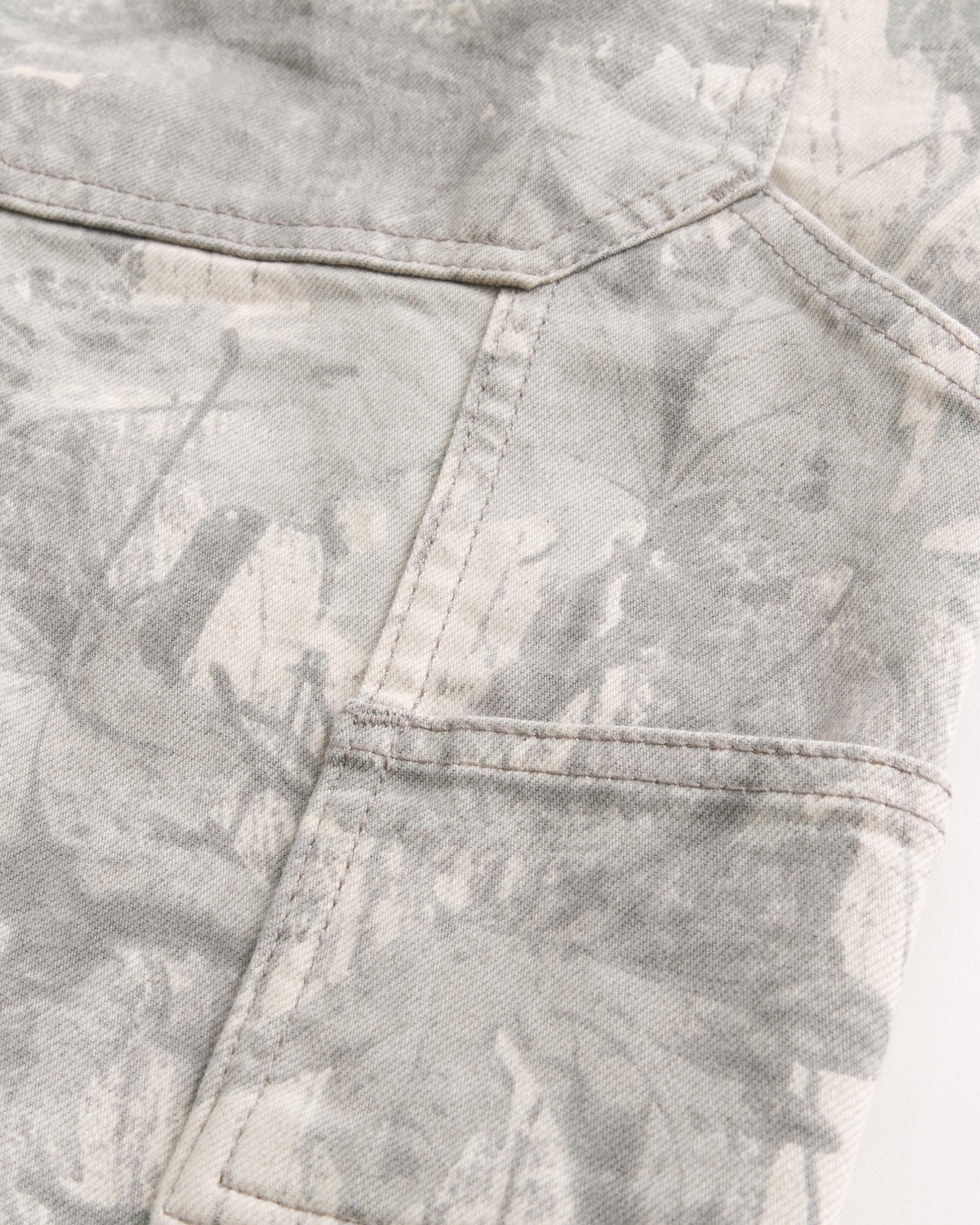 Washed Black Baggy Denim Shorts Product Image