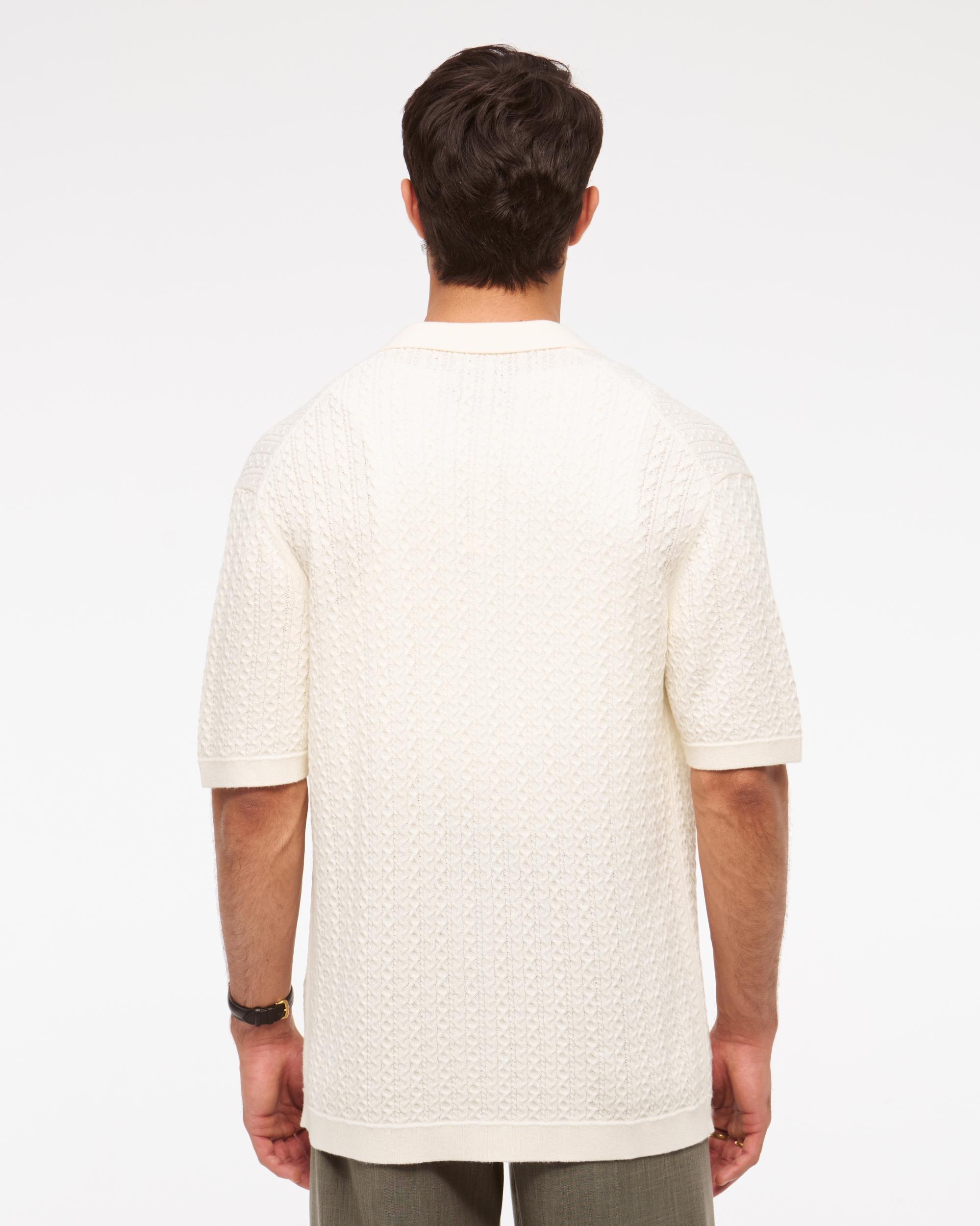 Cable Button-Through Sweater Polo Product Image