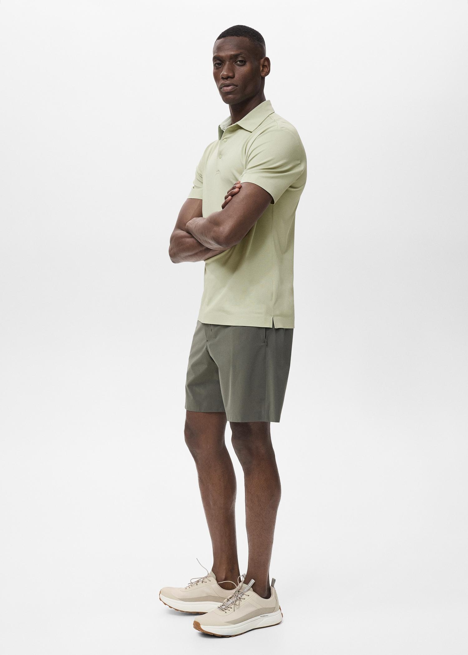 COOLMAX® slim-fit polo shirt - Men | MANGO USA Product Image