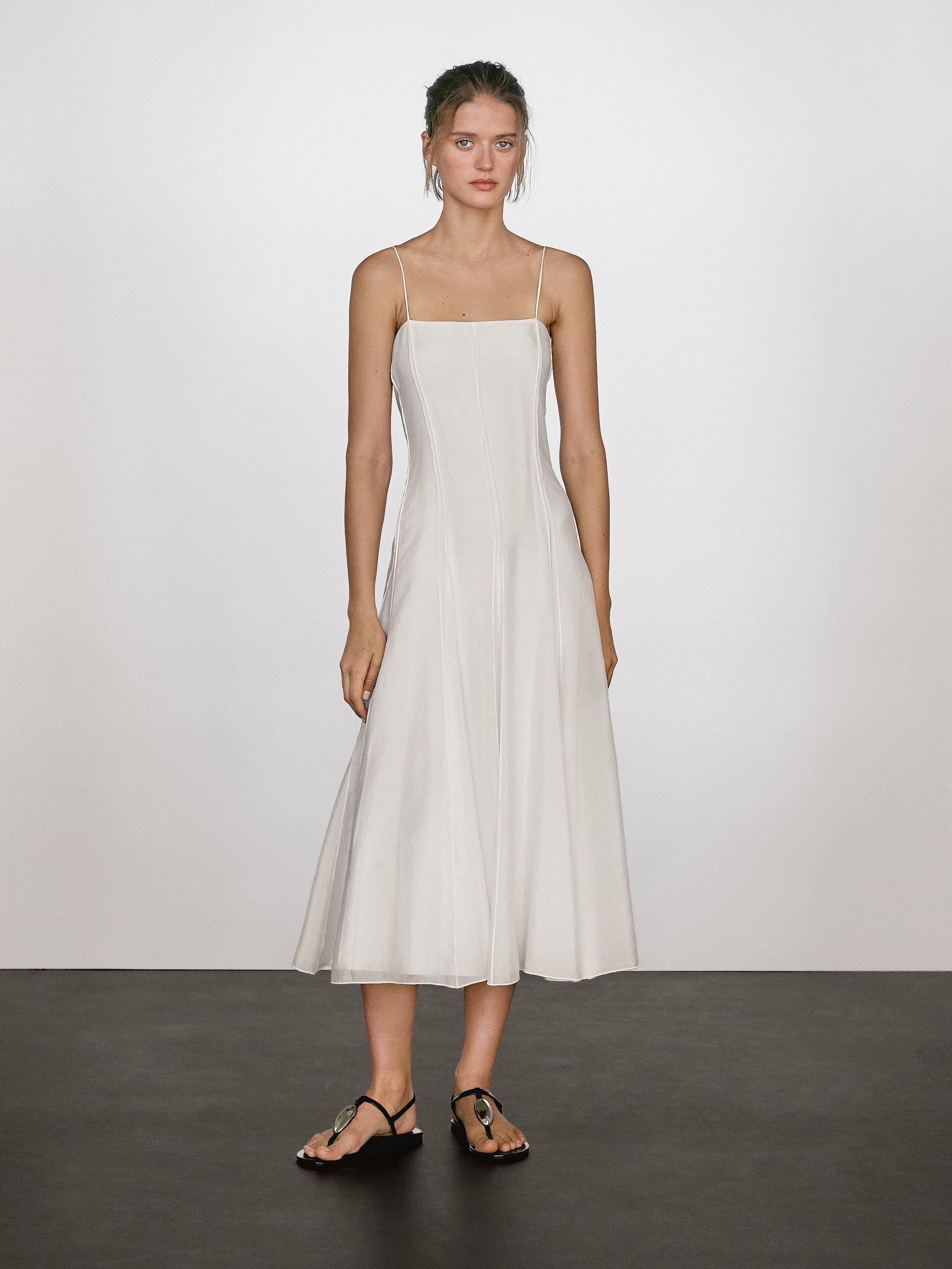 Flowing strappy midi dress Product Image