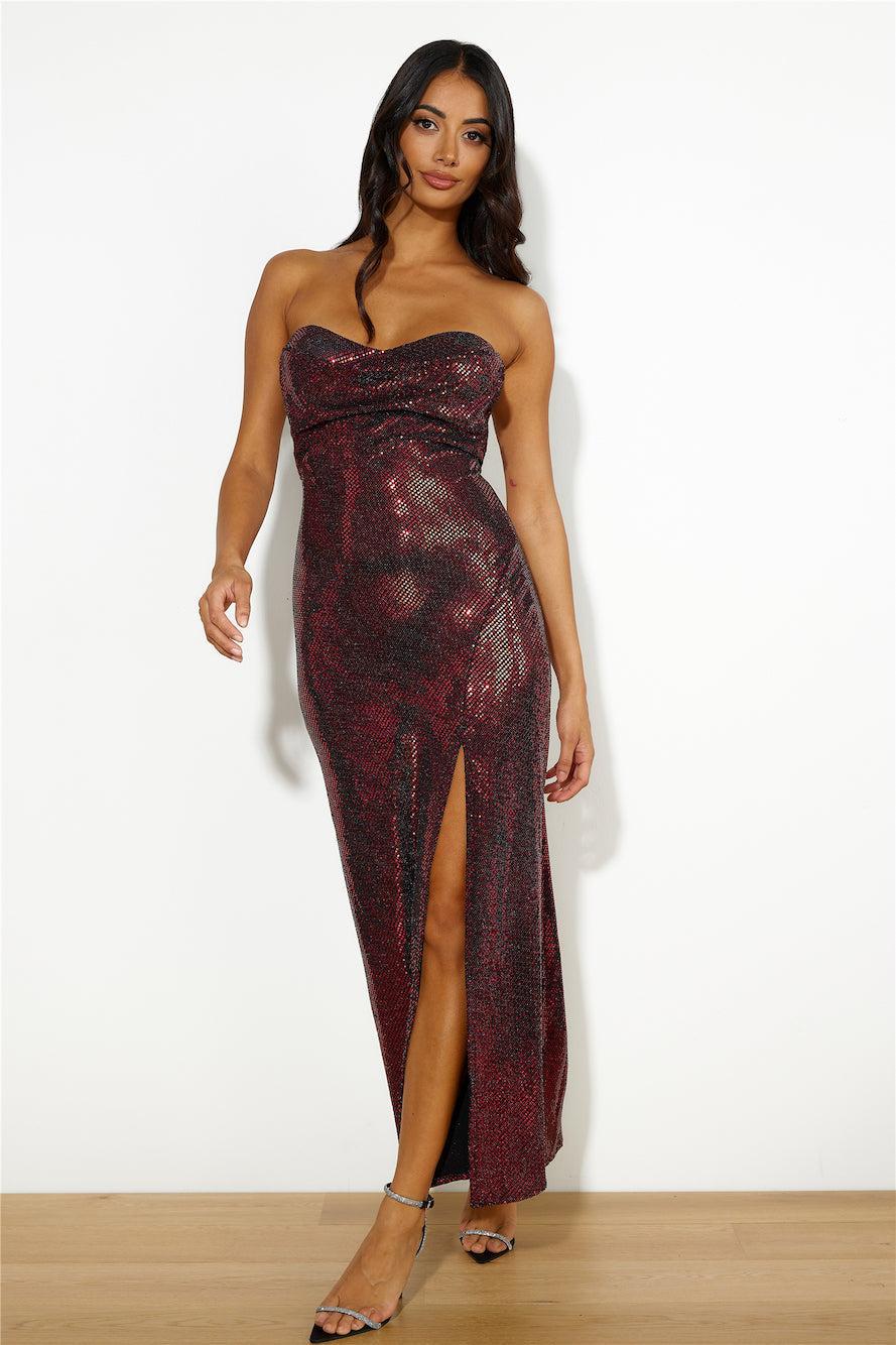 Disco Feeling Maxi Dress Red Product Image