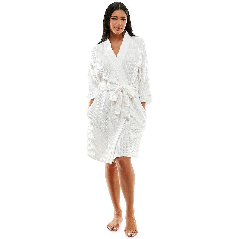 Women's Croft & Barrow® Kimono Robe, Size: Large, White Solid Product Image