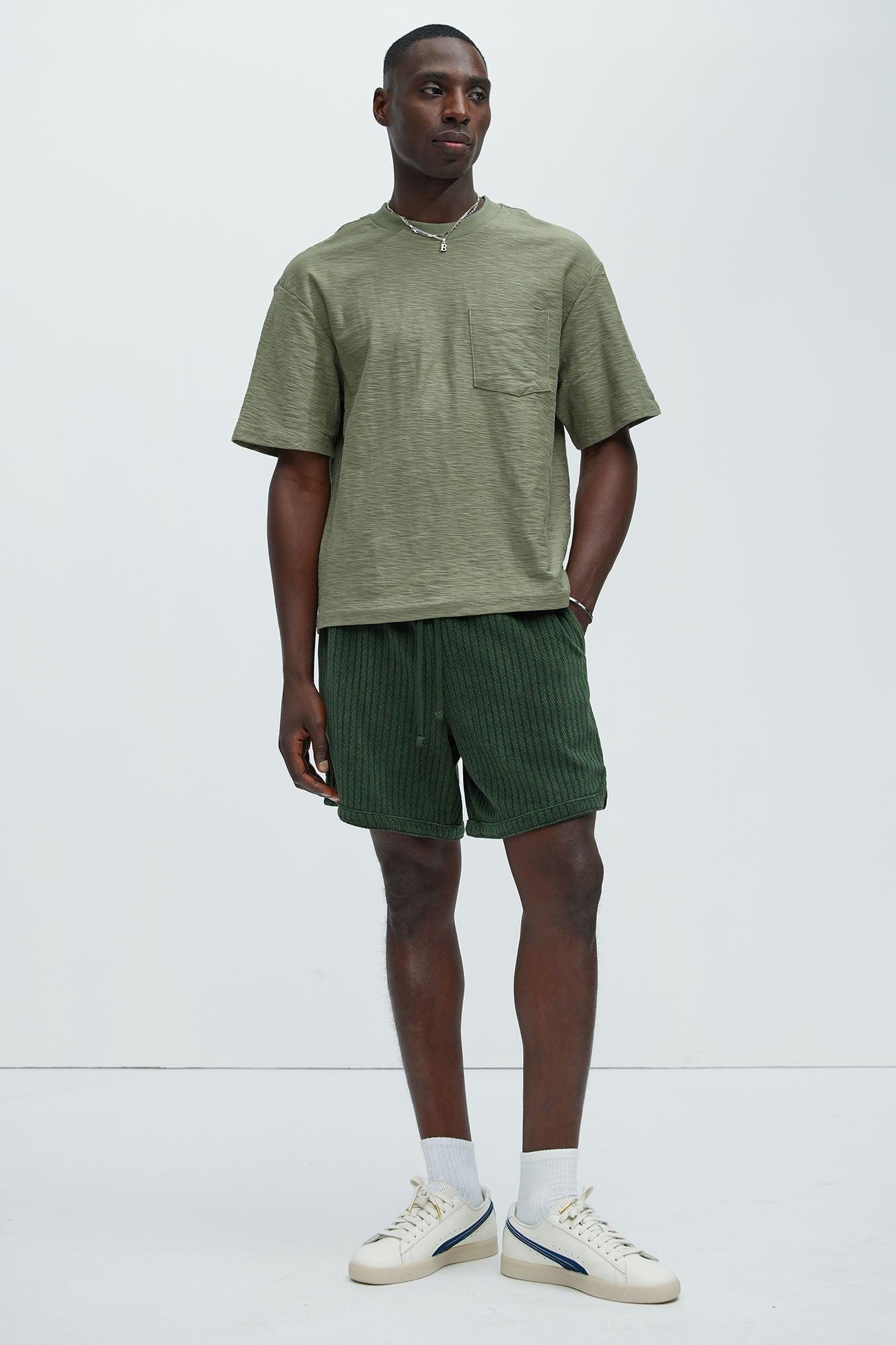 Asher Slub Texture Pocket Tee - Olive Product Image