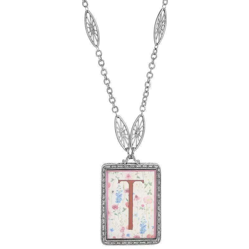 1928 Floral Motif Initial Pendant, Women's, G Product Image