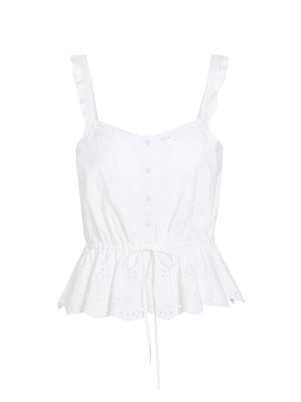 Womens Marsa Eyelet-Embroidered Peplum Top Product Image