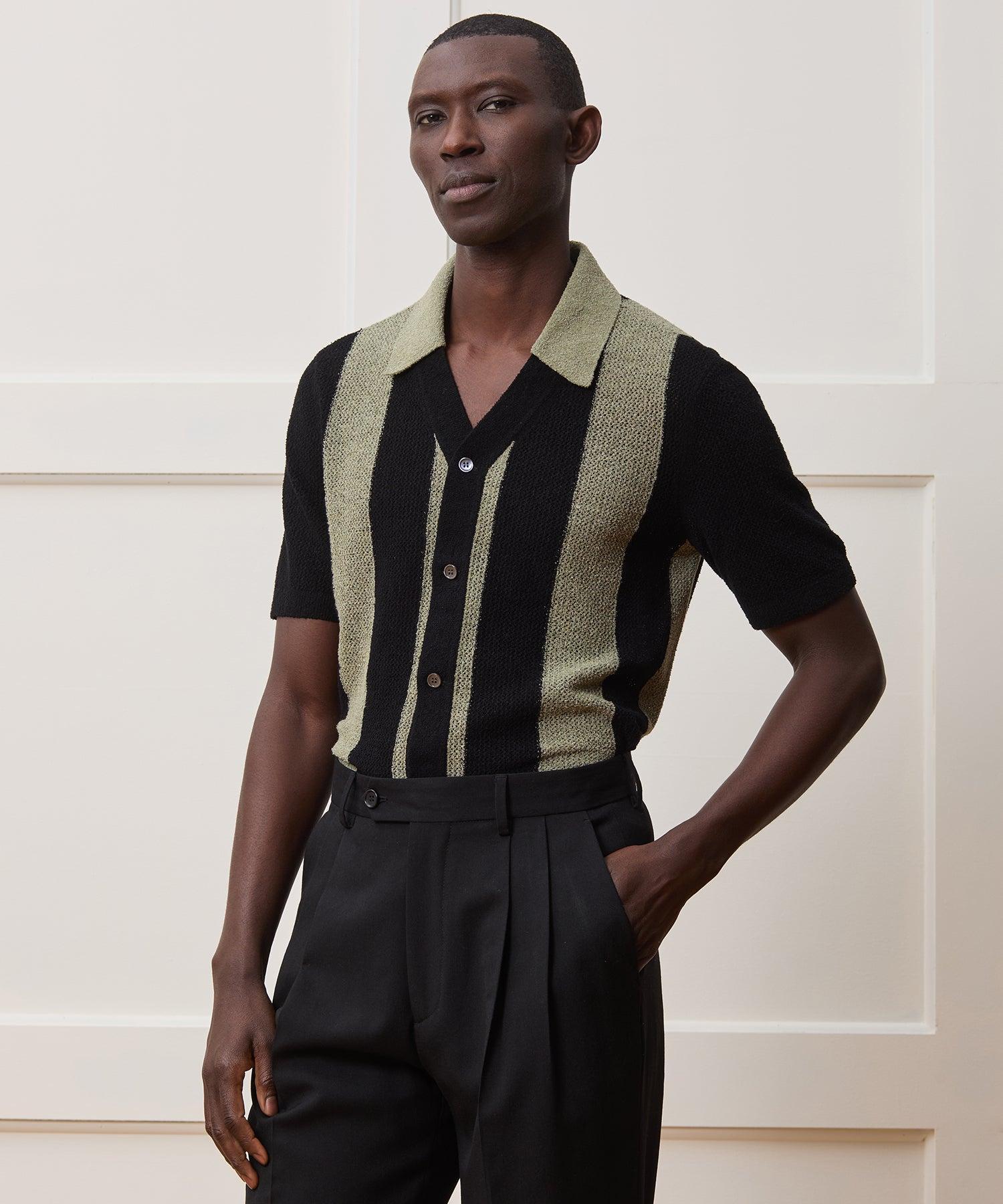 Cropped Boucle Sweater Polo Product Image